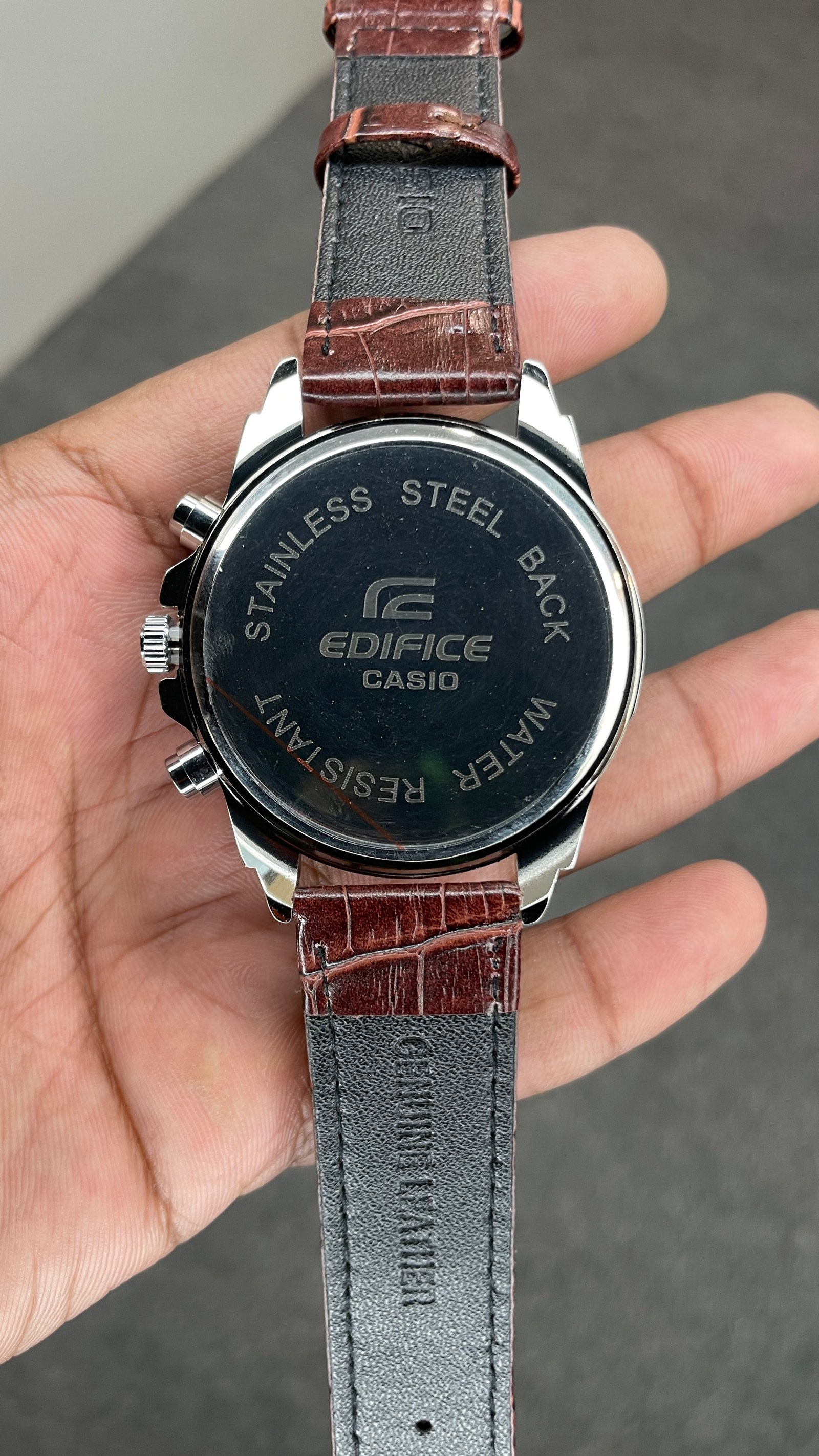 Edifice Chronograph Working Leather Strap