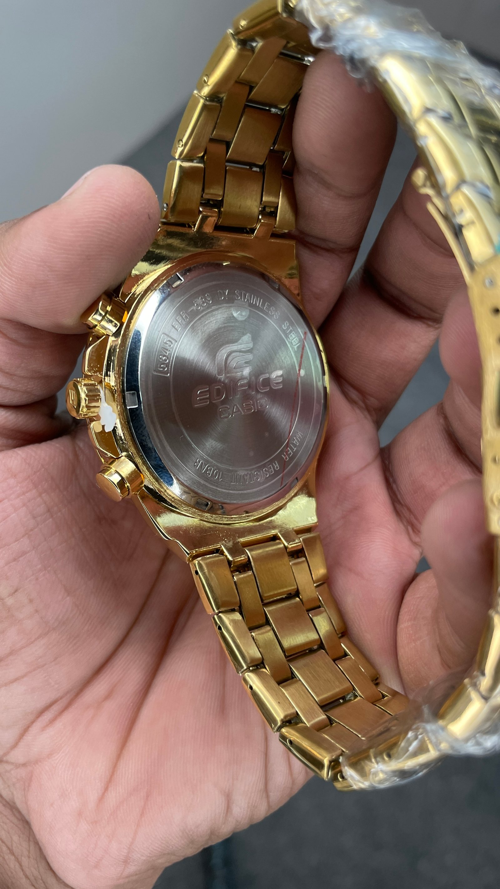 Edifice Chronograph Working Golden White Dial