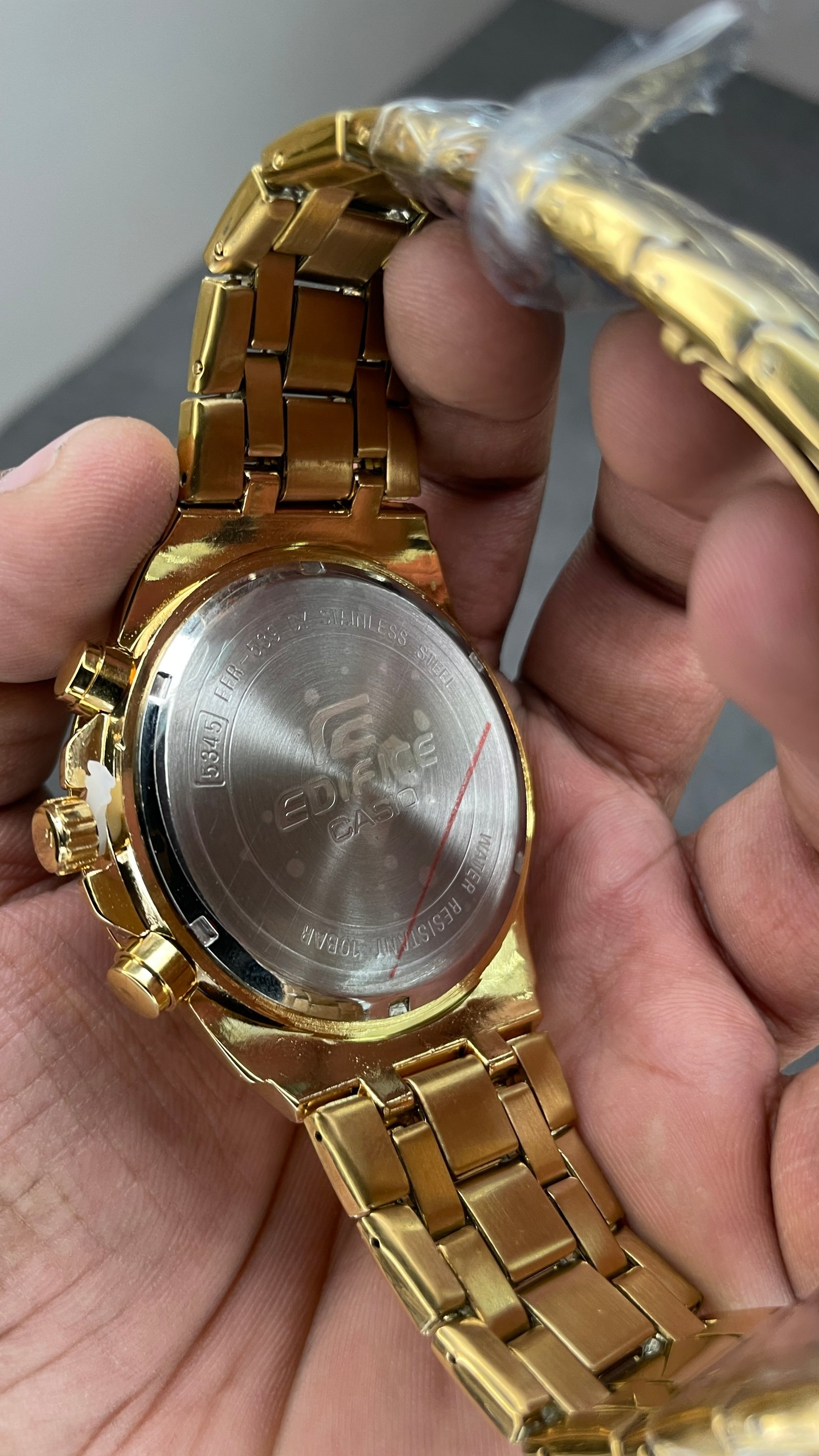 Edifice Chronograph Working Golden Black Dial