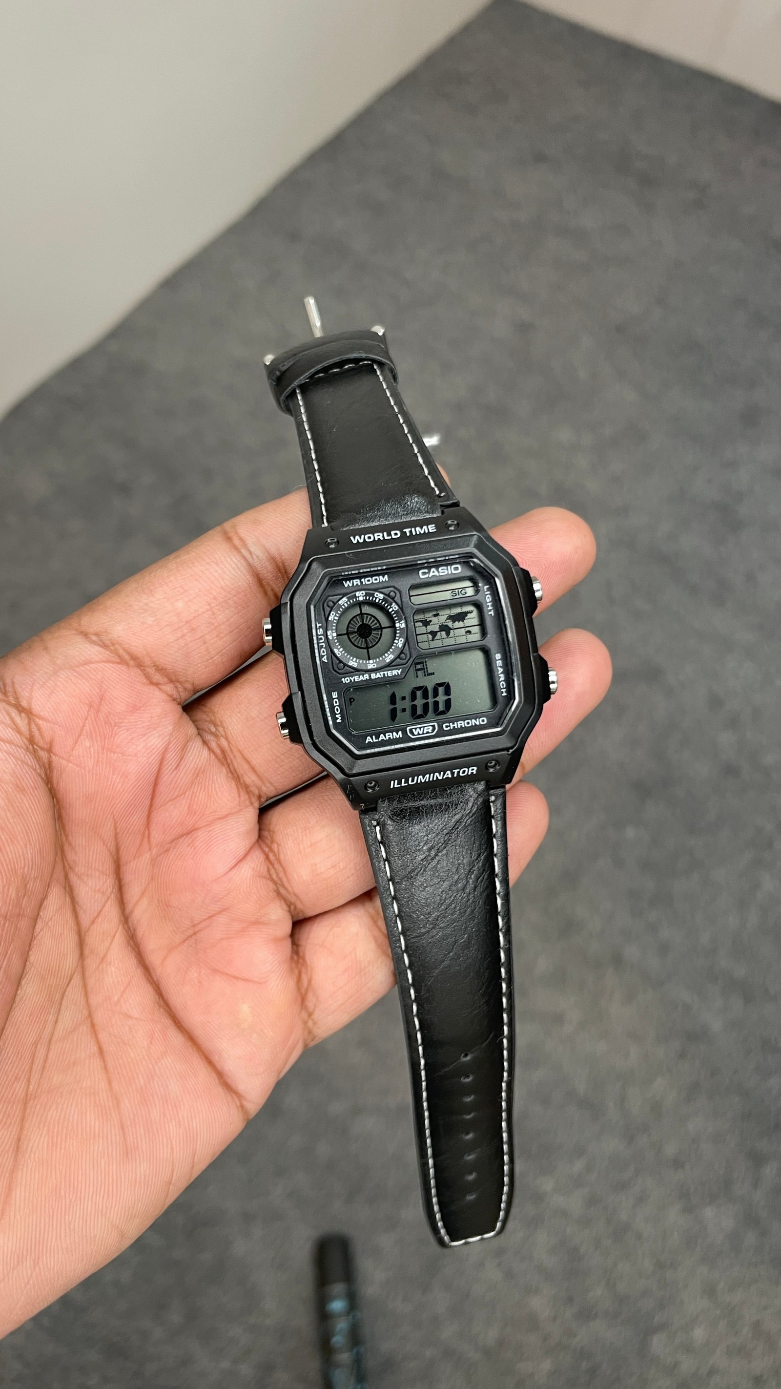 Casio AE 1200 leather Black