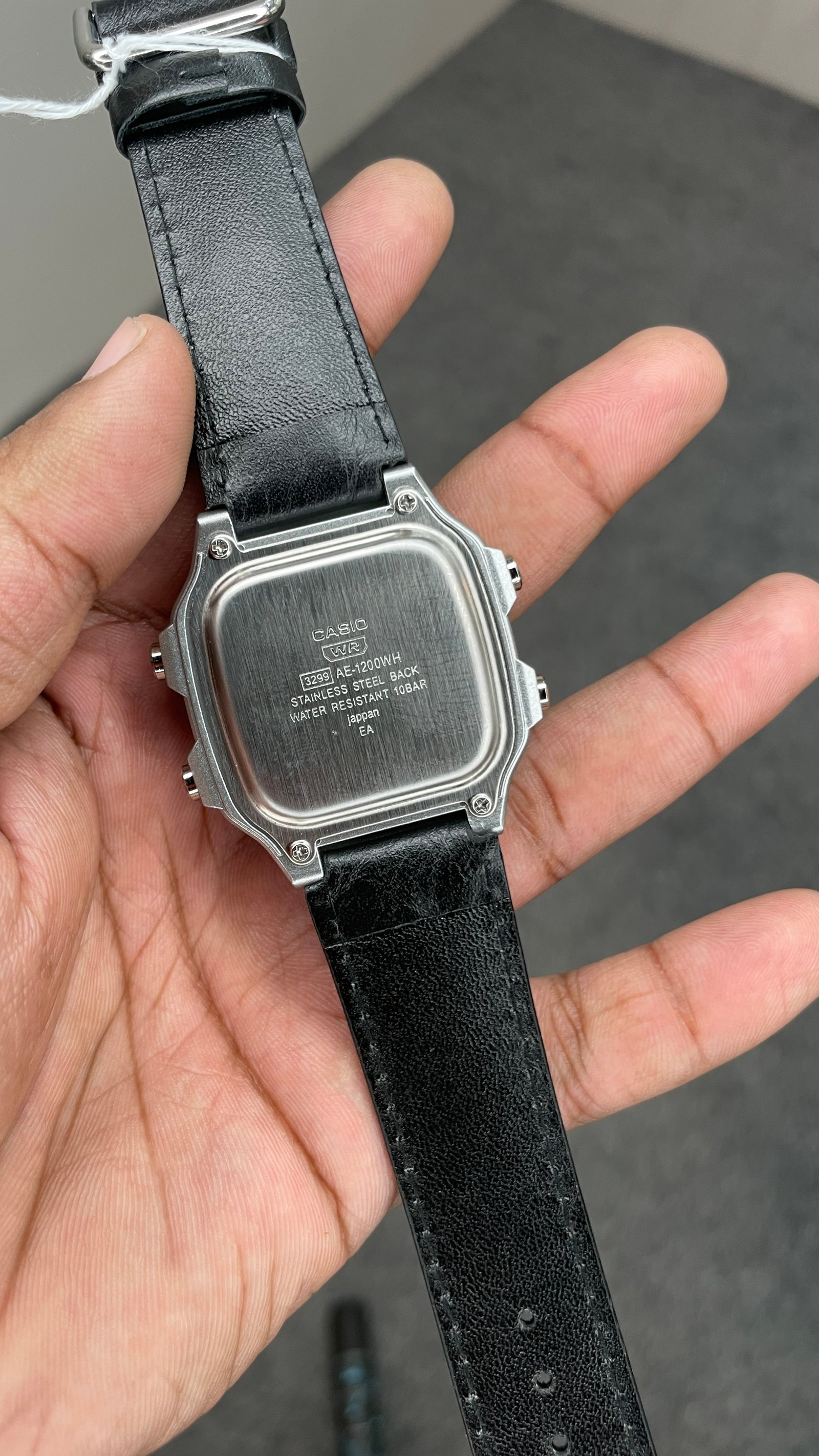 Casio AE 1200 leather Black Silver