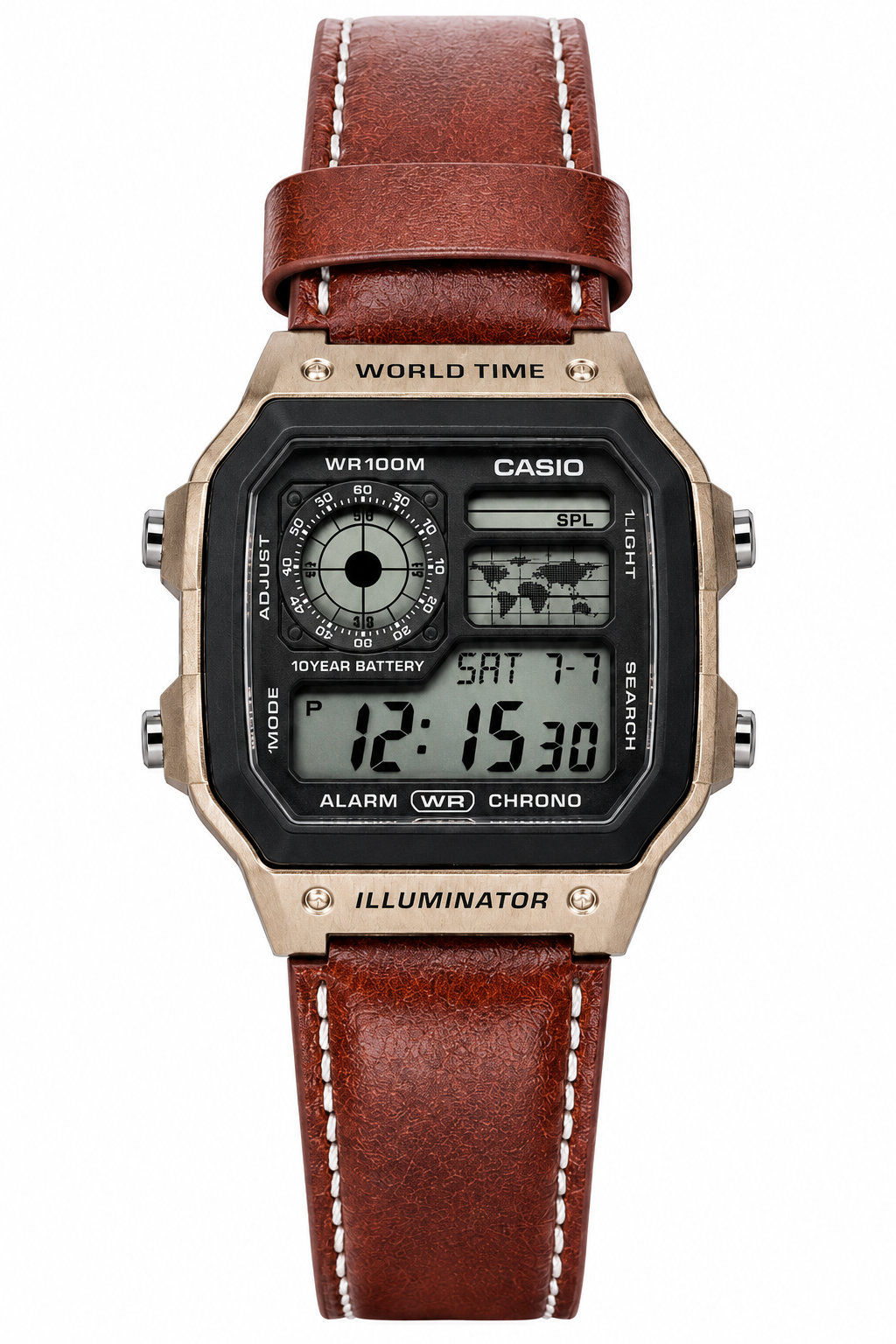 Casio AE 1200 leather Brown