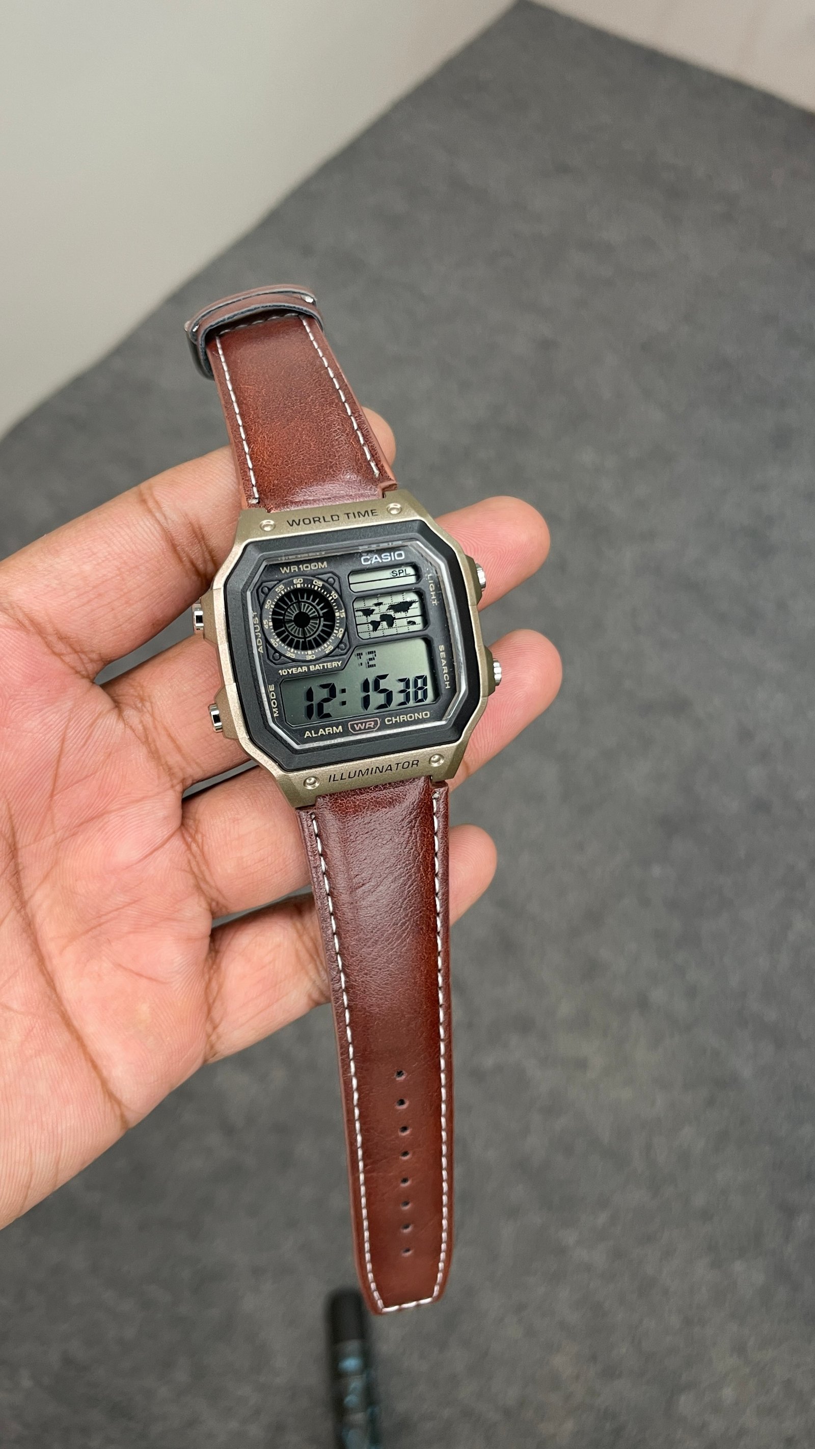 Casio AE 1200 leather Brown