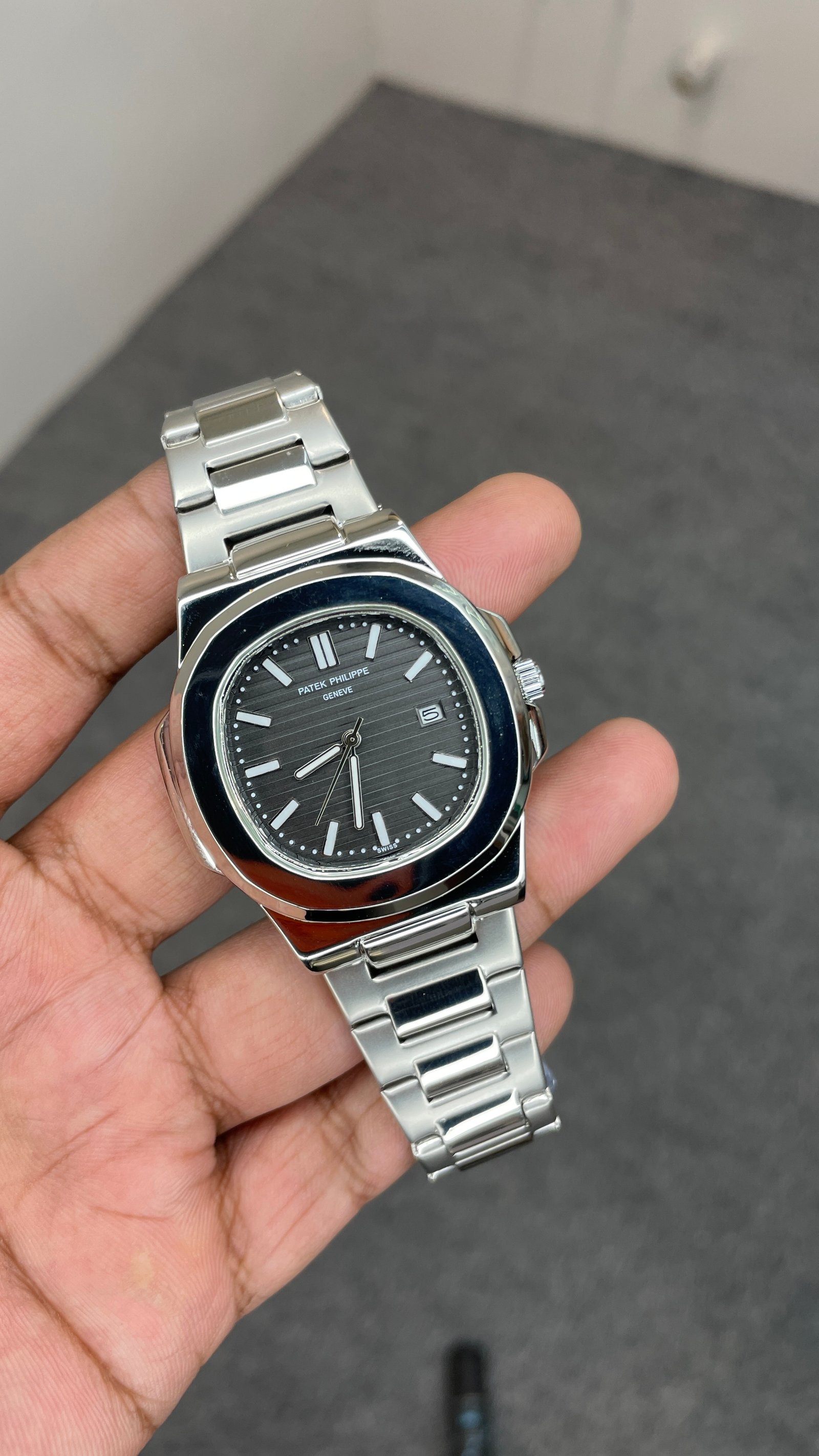 Patek P Silver Black