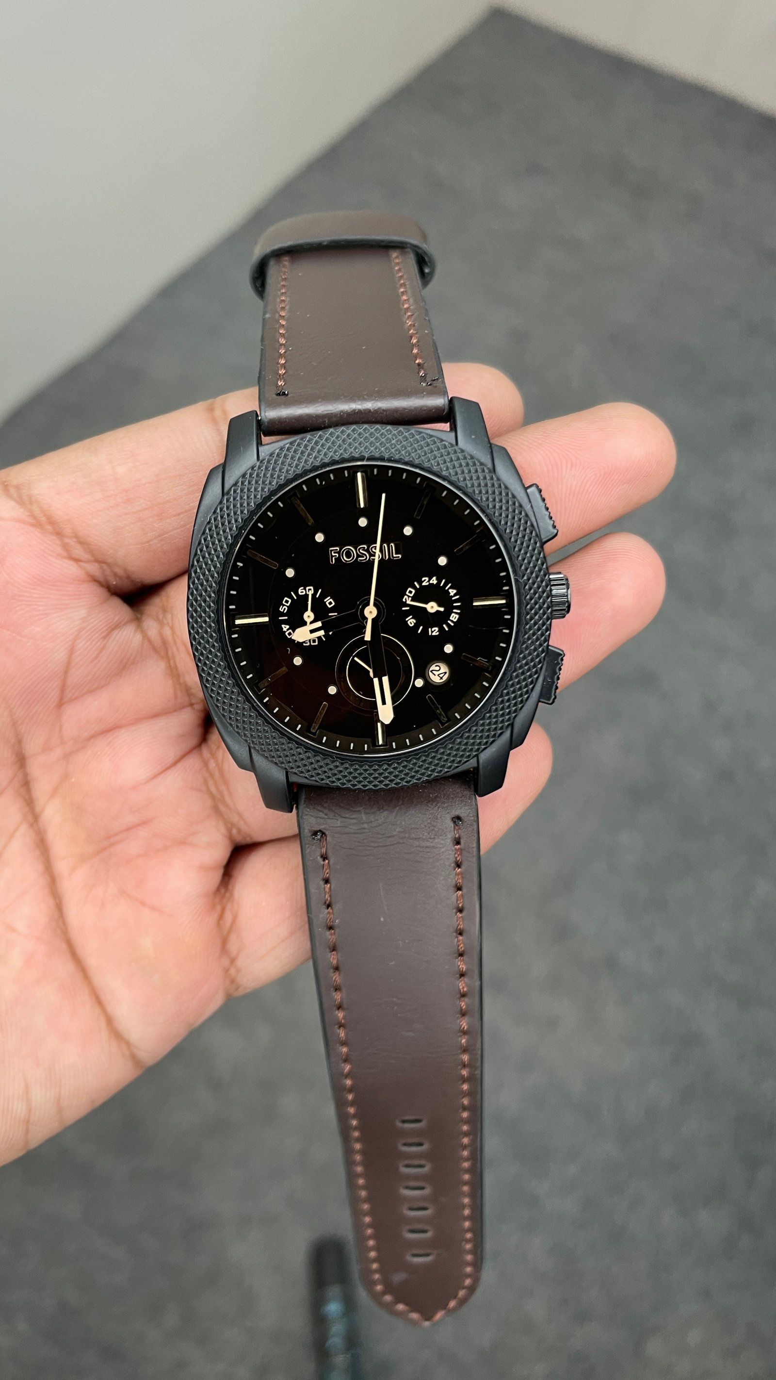 Fosssil Brown Leather Chronograph Working