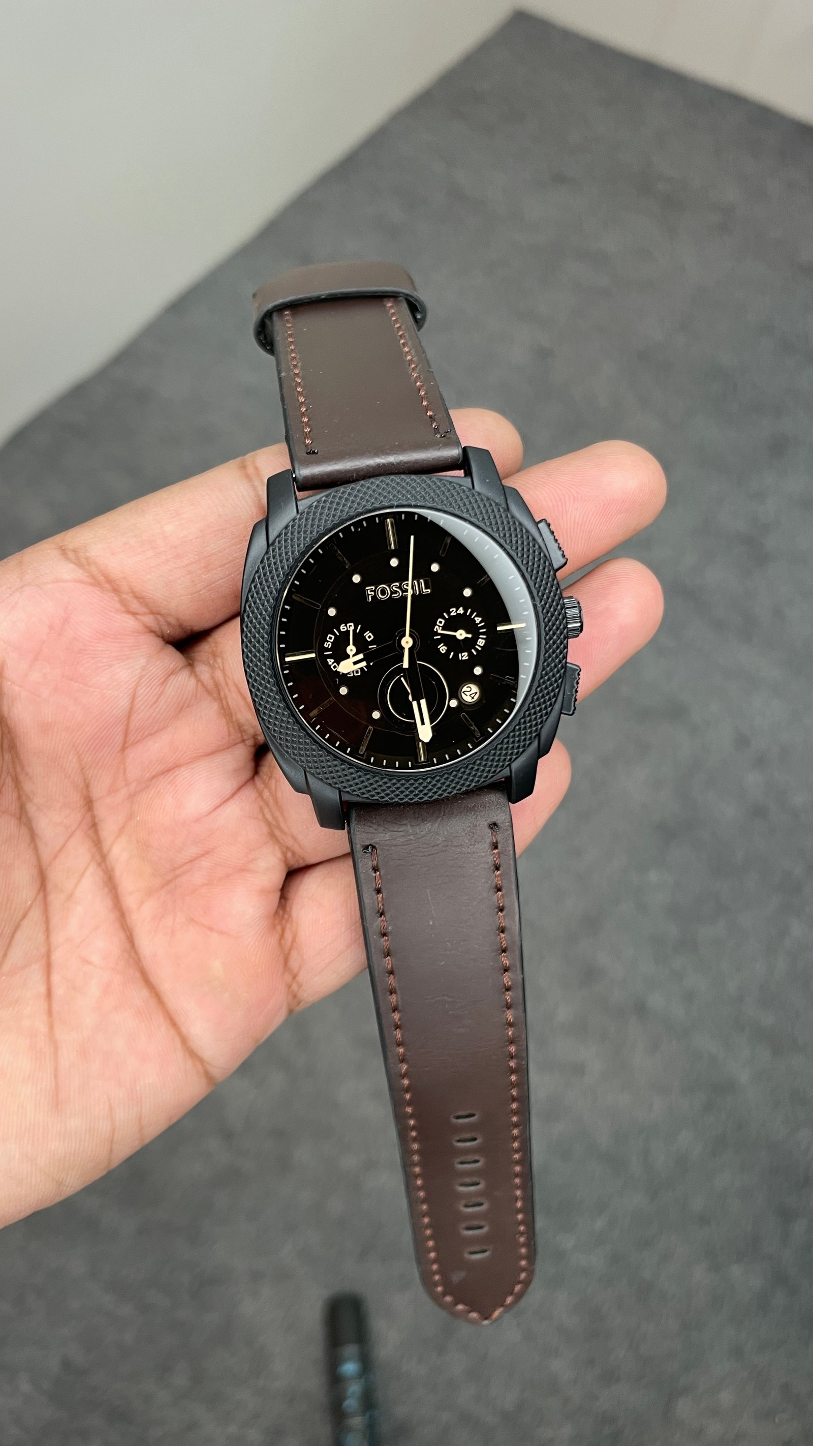 Fosssil Brown Leather Chronograph Working