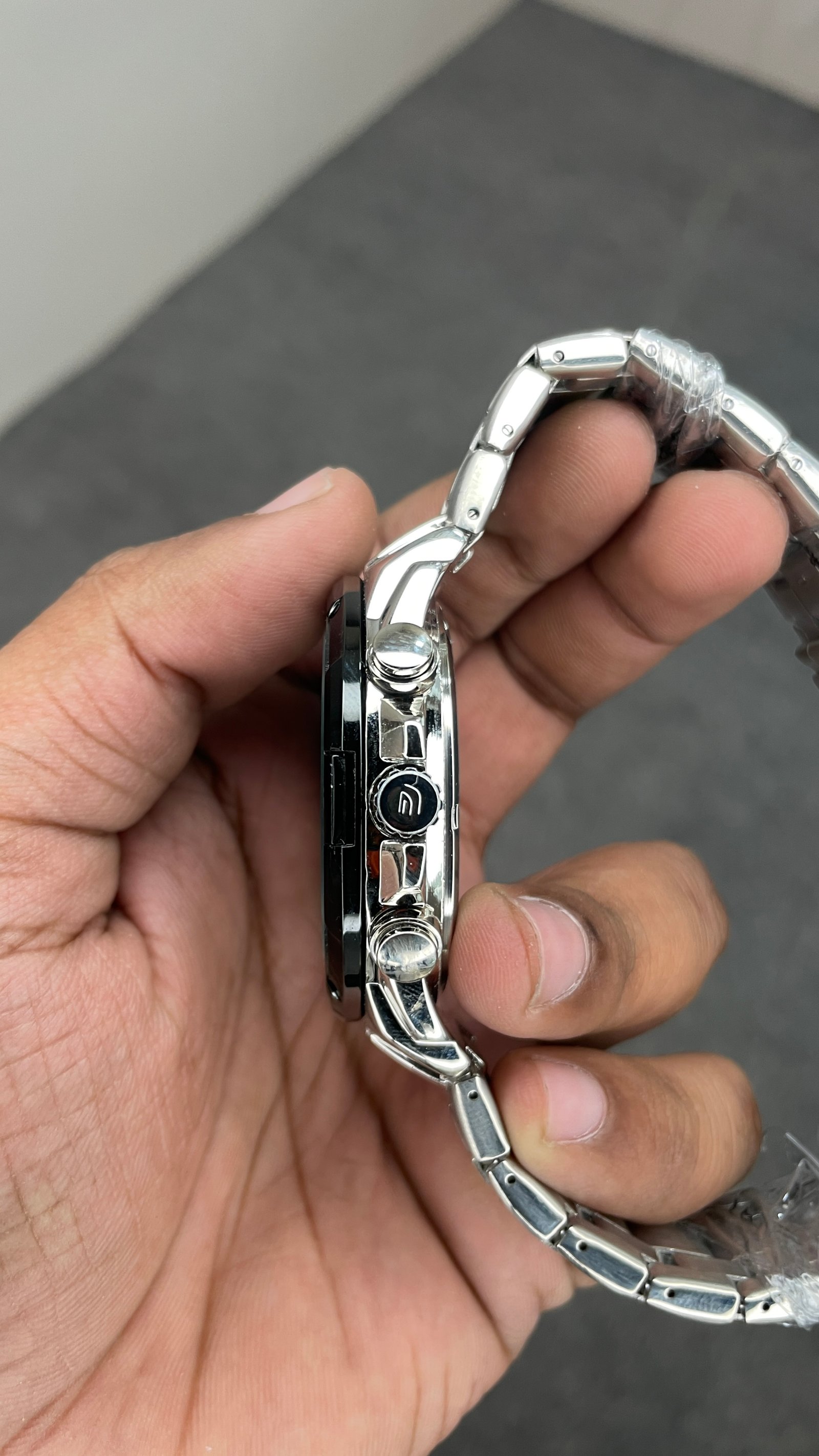 Edifice Chronograph Working Silver Black Dial
