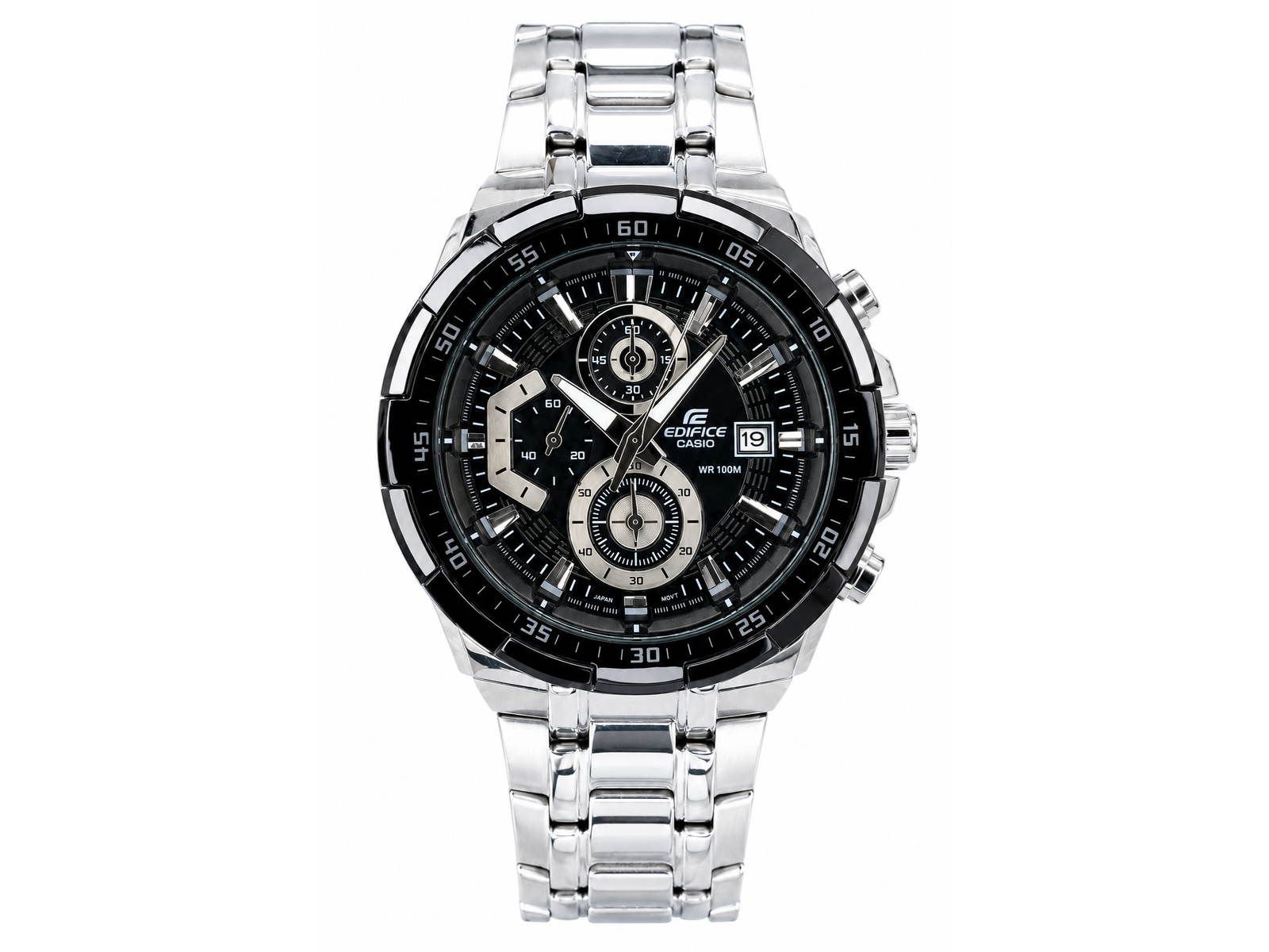 Edifice Chronograph Working Silver Black Dial