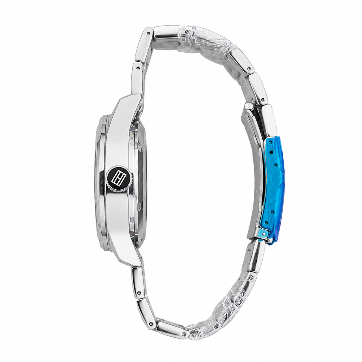 Tommyy Hilfigerr Automatic Silver Chain With Black Dial
