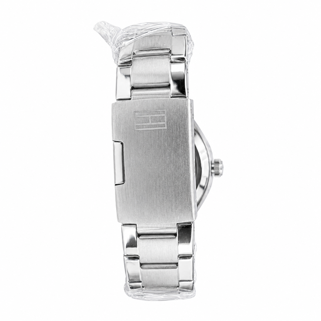 Tommyy Hilfigerr Automatic Silver Chain With Black Dial