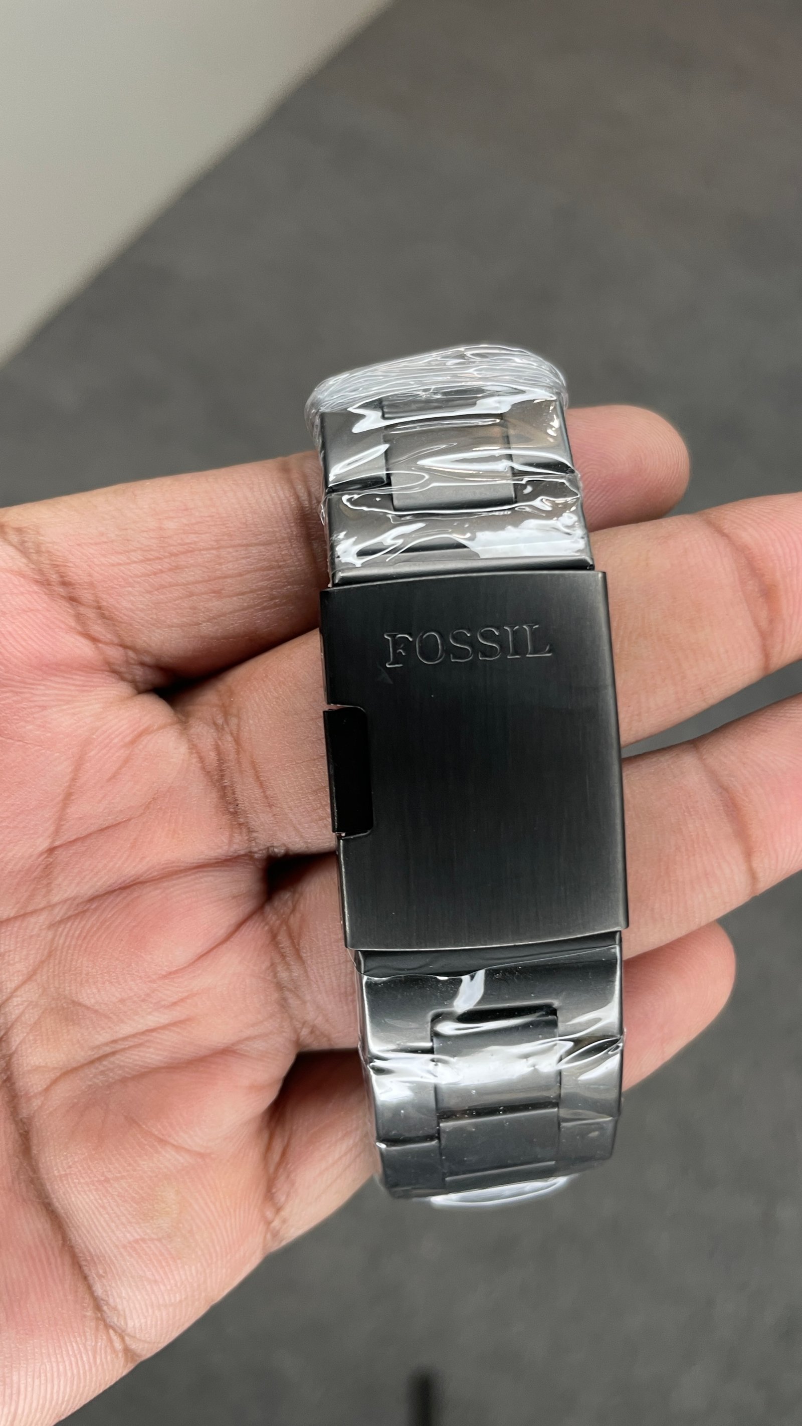 Fosssil Automatic Black Metal Brown Shade