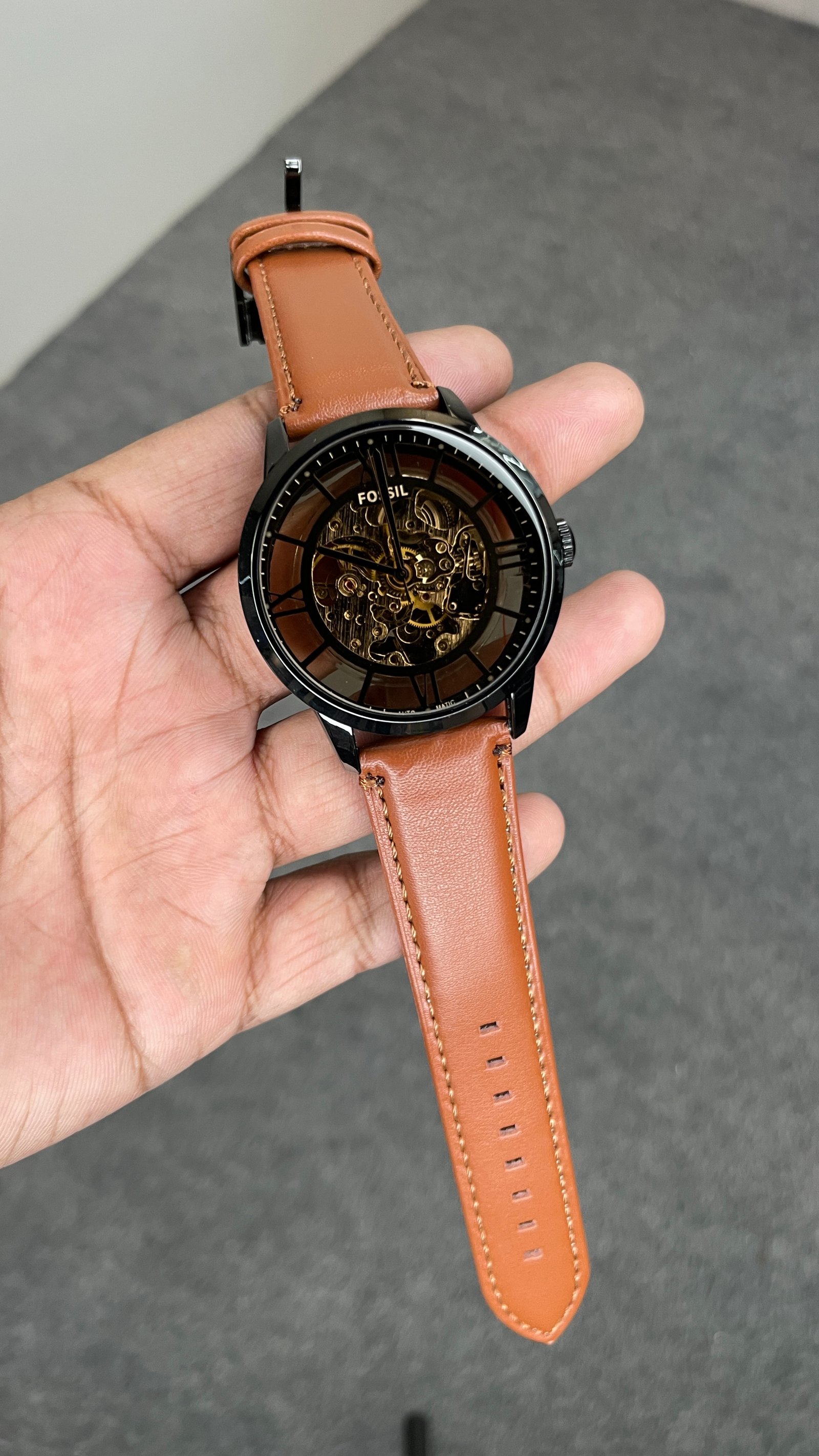 Fosssil Automatic Towns-Man Edition Tan Brown Leather