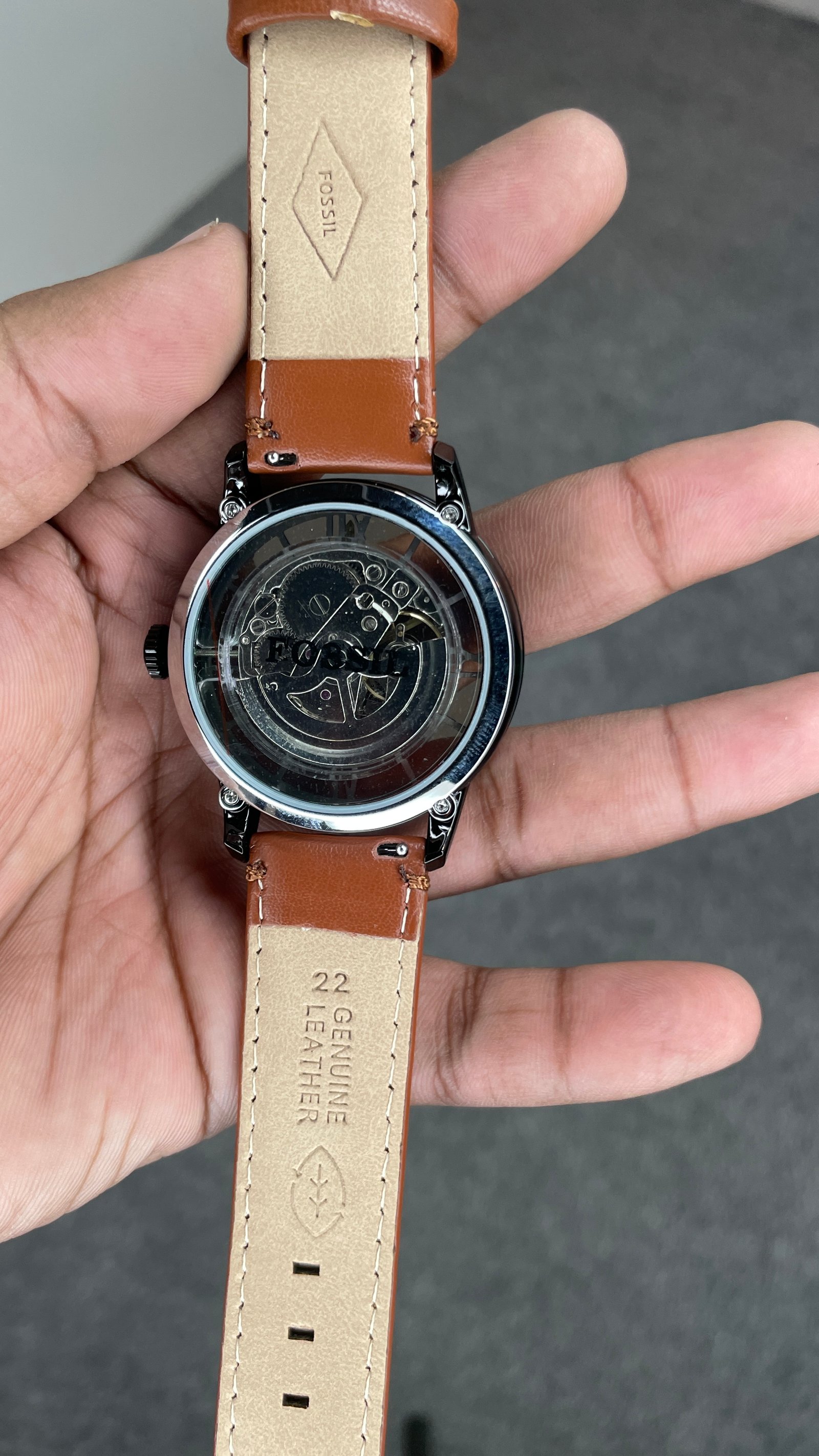 Fosssil Automatic Towns-Man Edition Tan Brown Leather