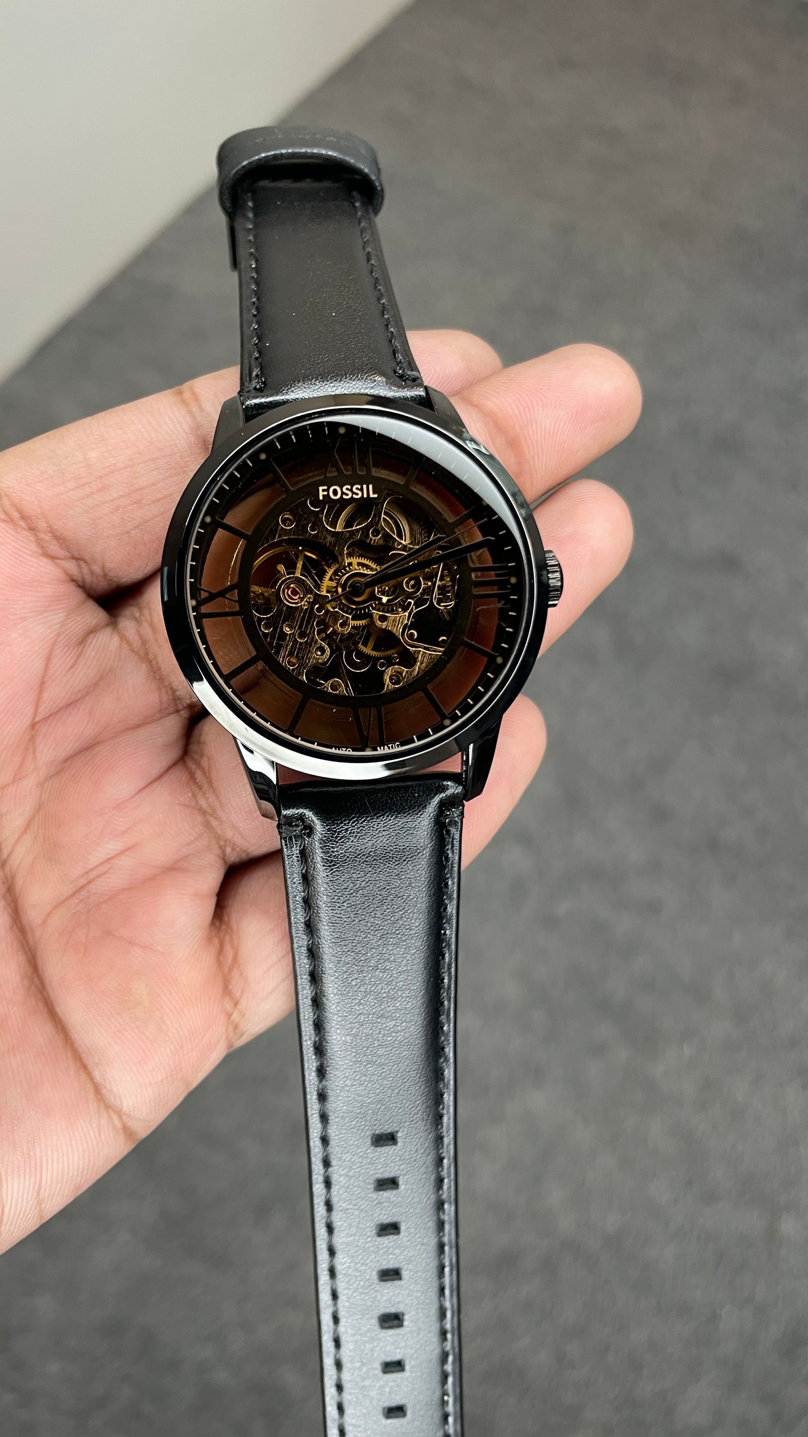 Fosssil Automatic Towns-Man Edition Black Leather