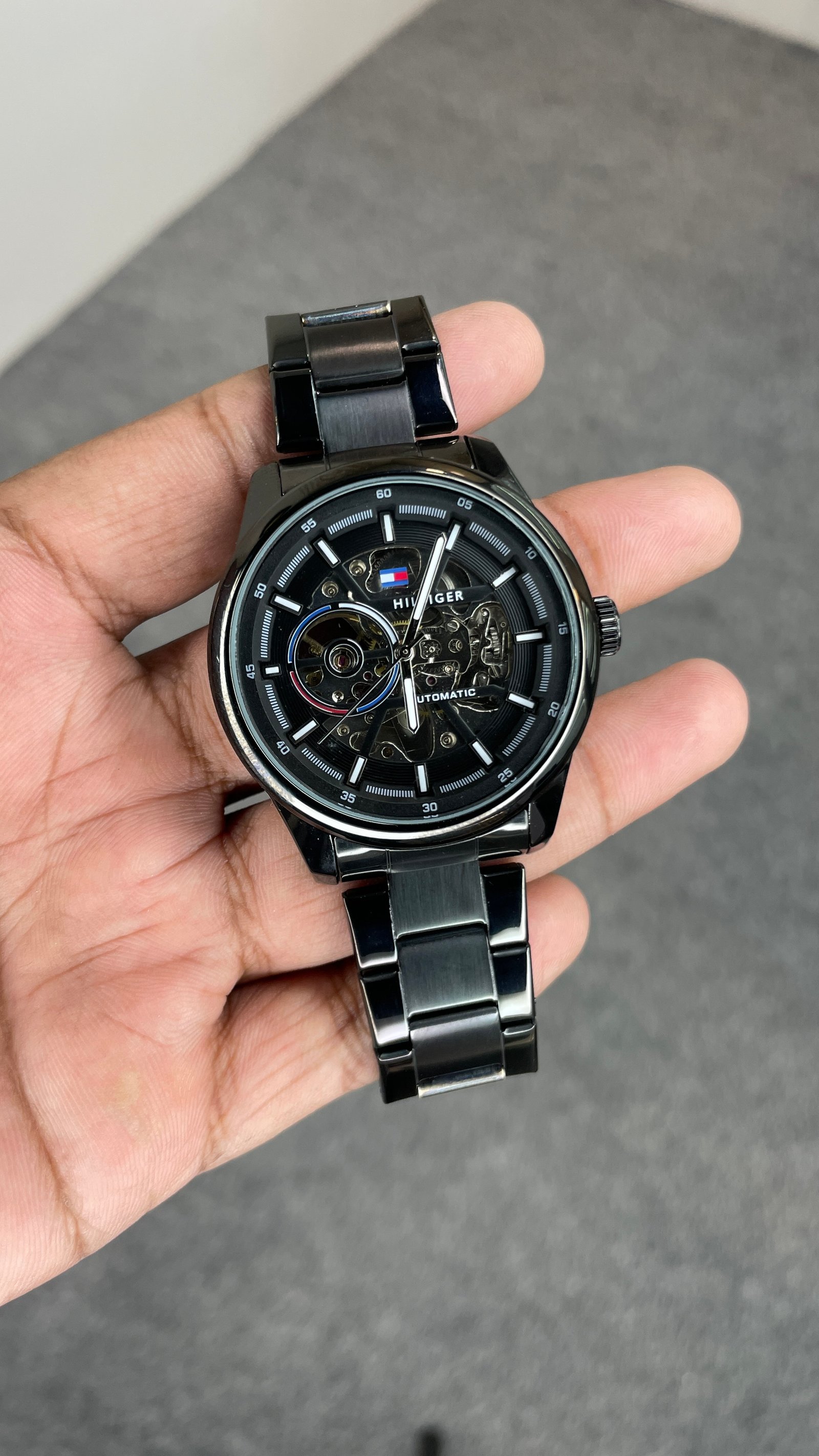 Tommy Hilfiger Automatic Black Chain With Black Dial