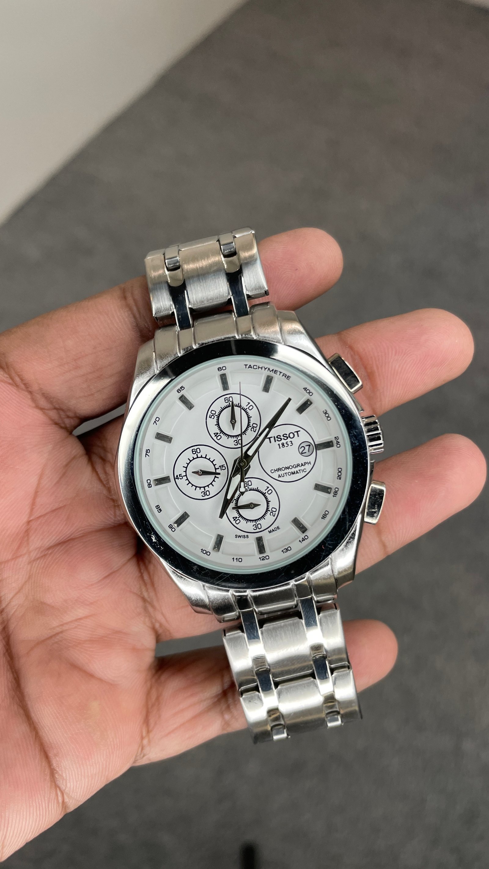 Tisssot Metal Regular Chronograph Working Silver White Dial