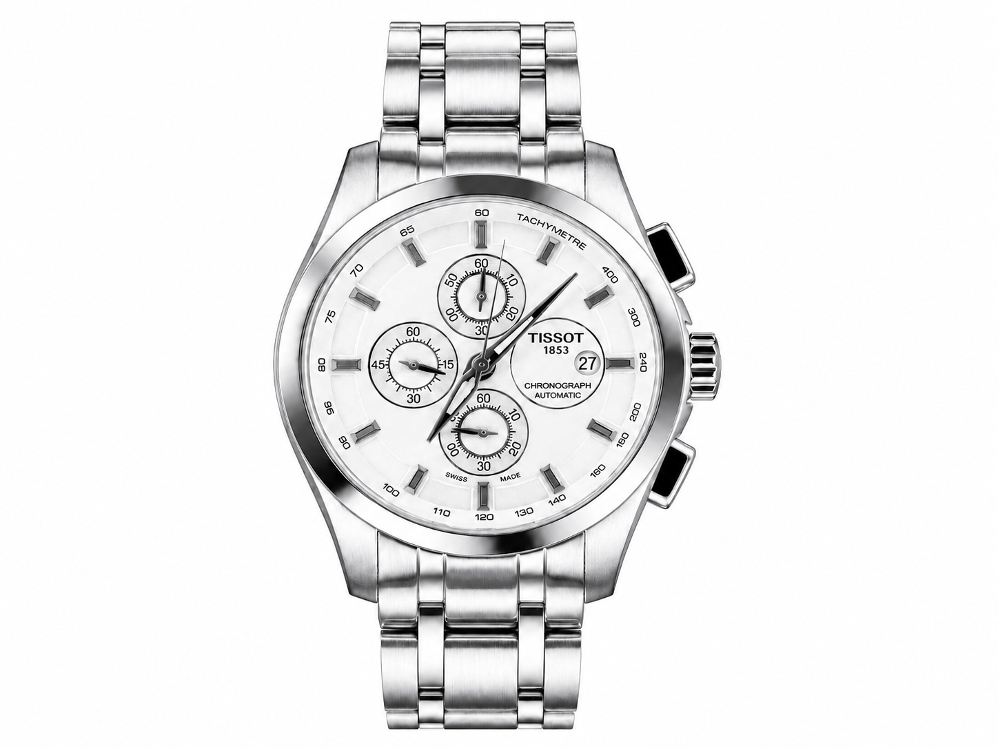 Tisssot Metal Regular Chronograph Working Silver White Dial