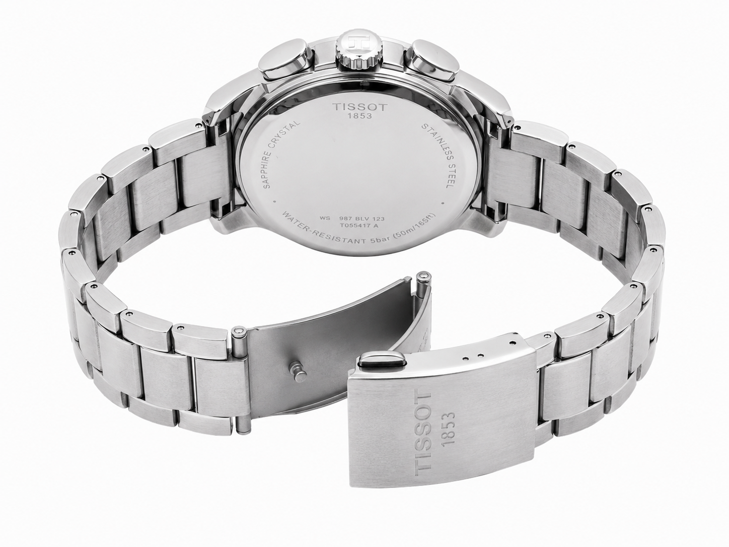 Tisssot Metal Regular Chronograph Working Silver Black Dial