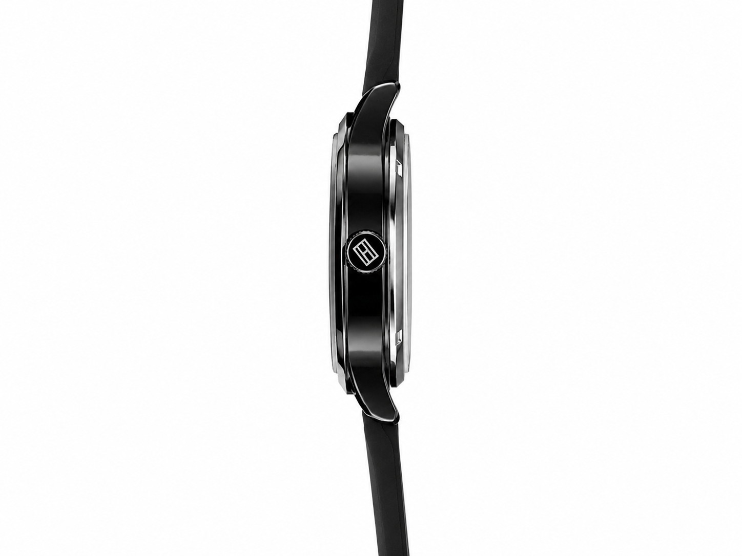Tommy Hilfiger Automatic Silicone Black Strap Black Case With Black Dial