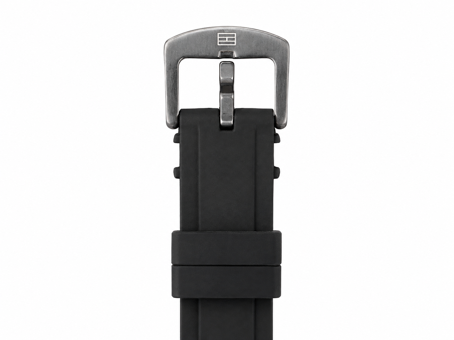 Tommy Hilfiger Automatic Silicone Black Strap Black Case With Black Dial