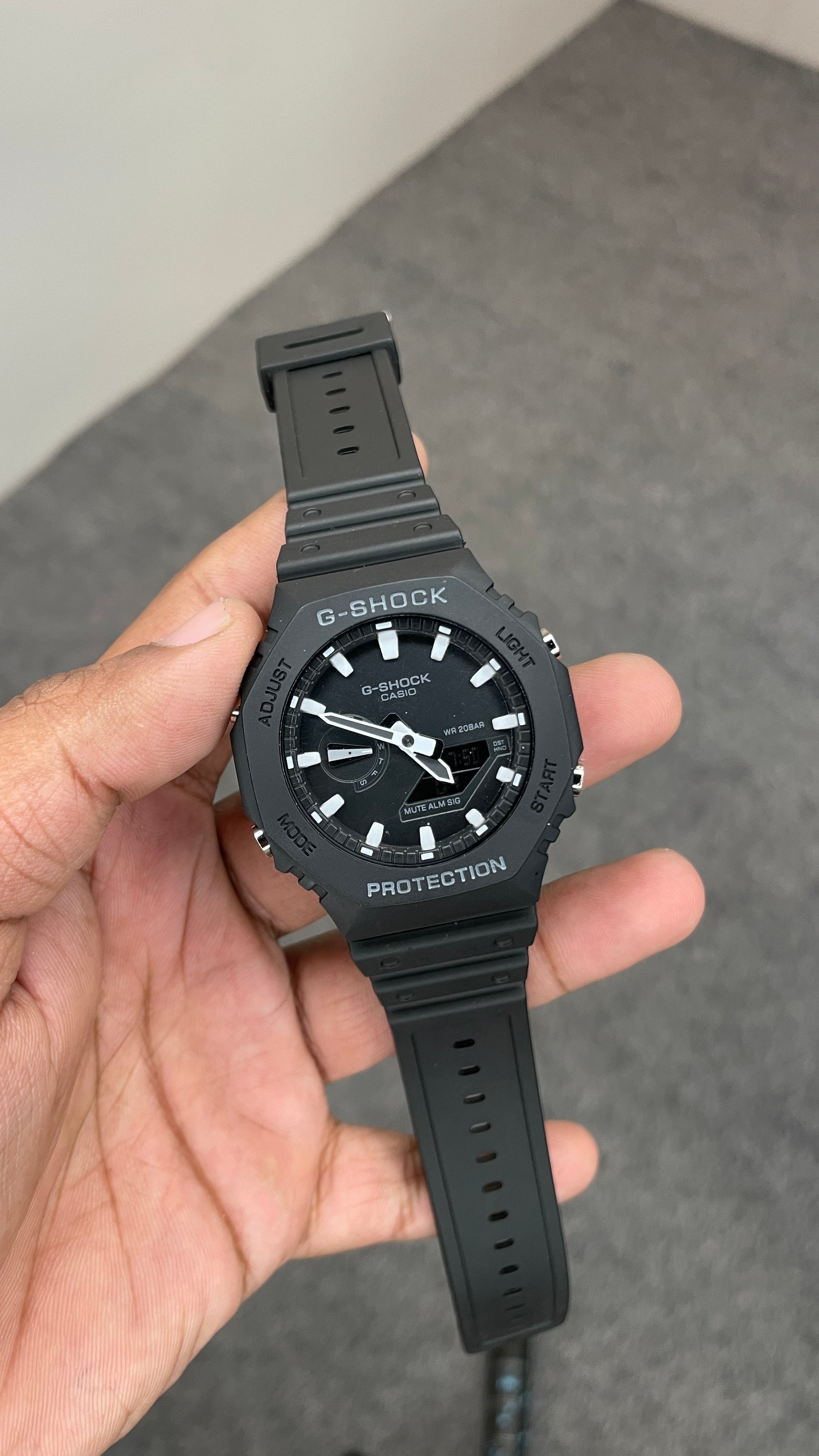G-SHOCK BBGA-2100 Black White Fiber Body