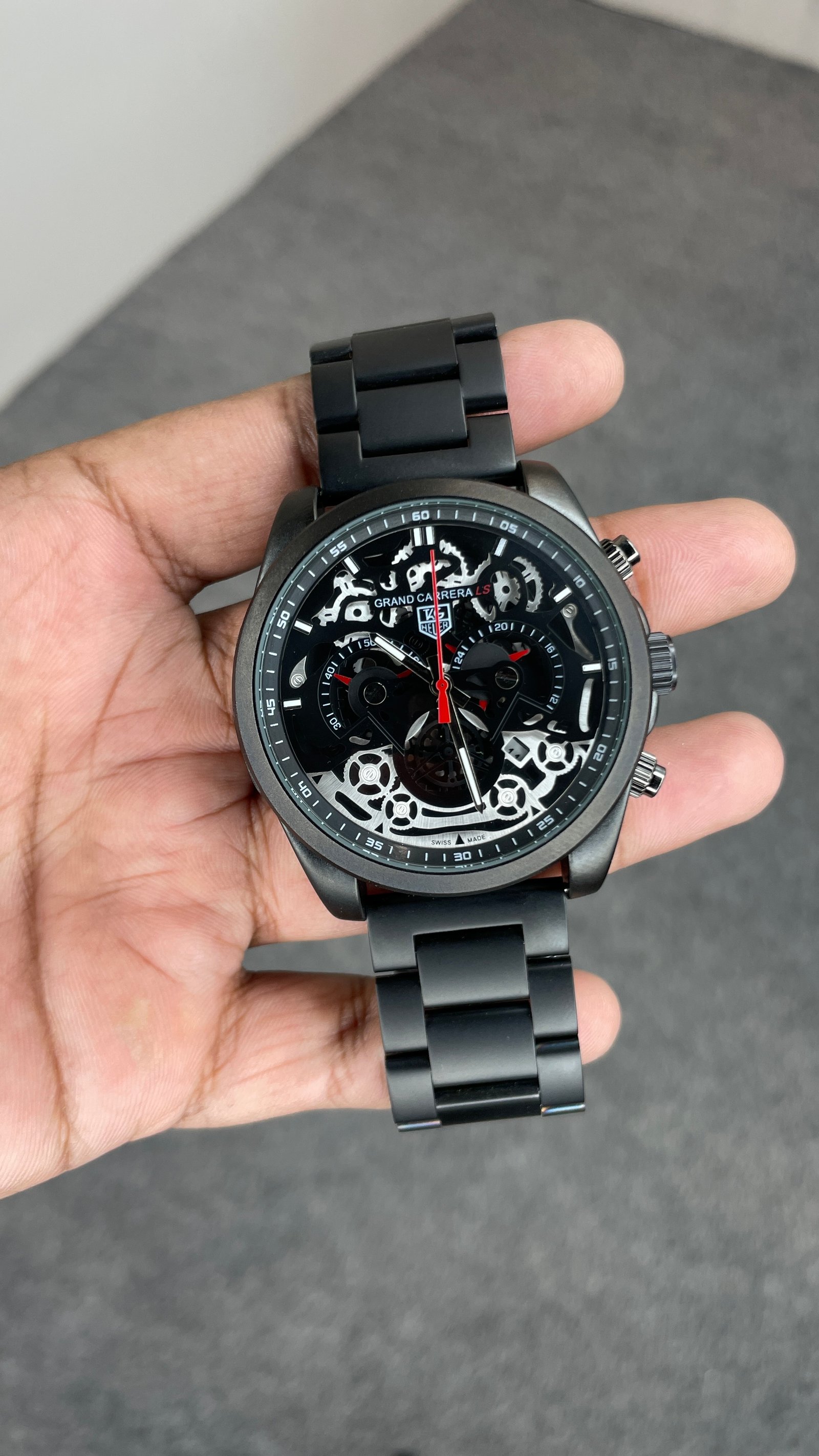 Tag CR7 Metal Black Chronograph Working