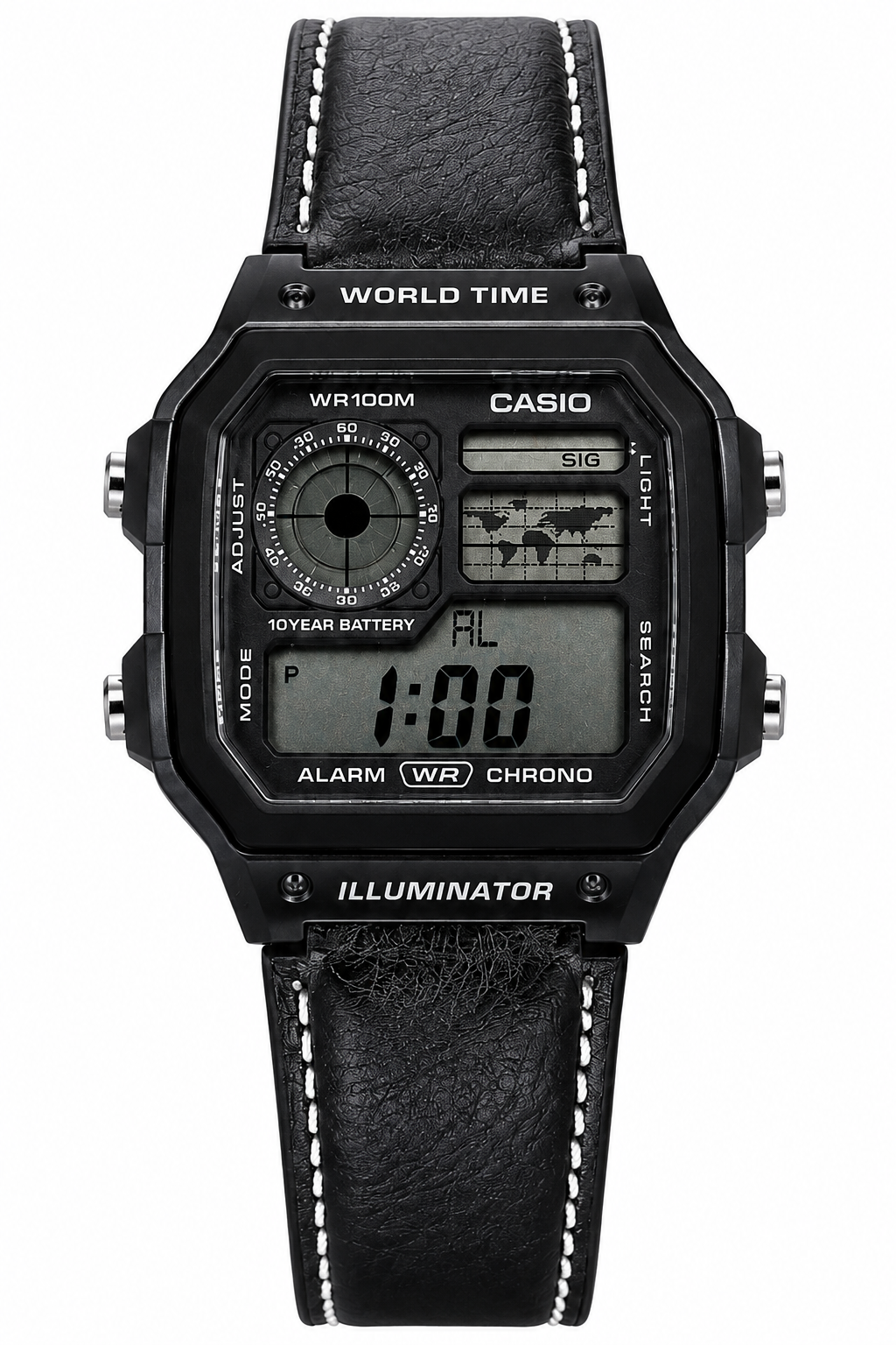 Casio AE 1200 leather Black