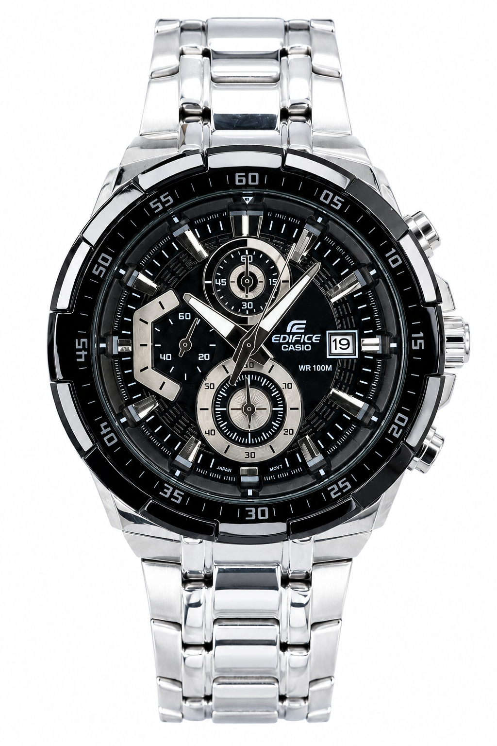 Edifice Chronograph Working Silver Black Dial
