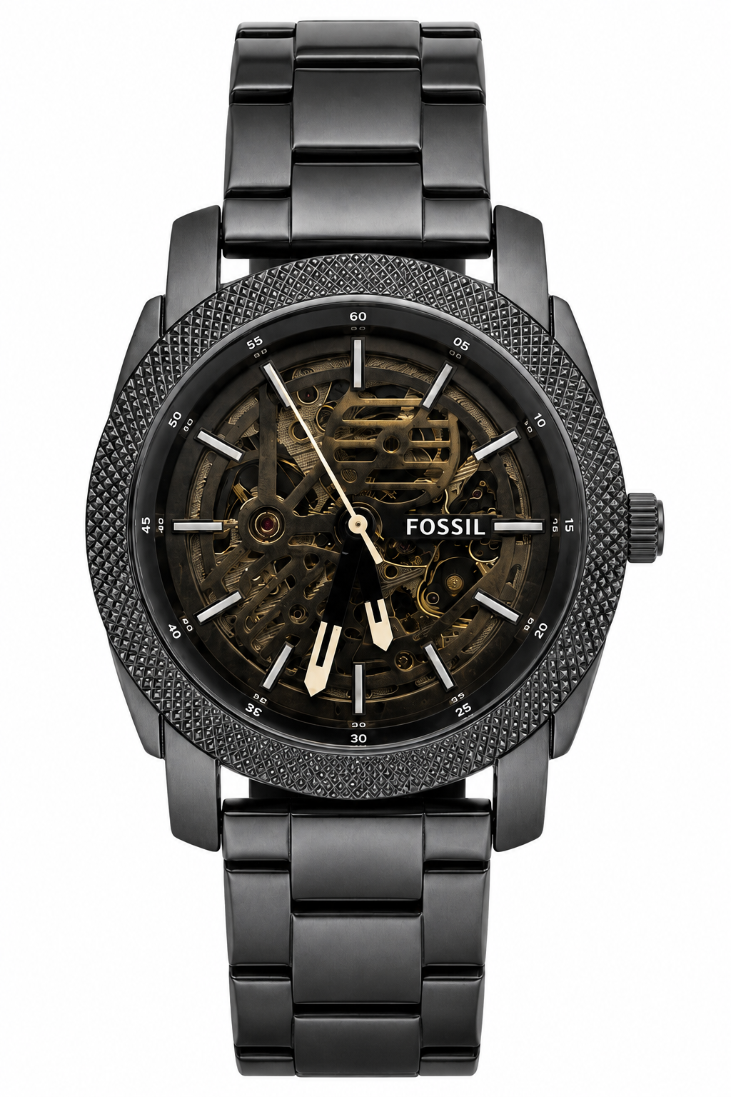 Fosssil Automatic Black Metal Brown Shade