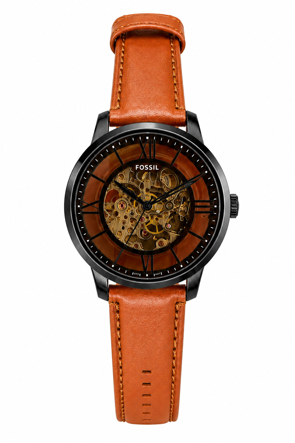 Fosssil Automatic Towns-Man Edition Tan Brown Leather