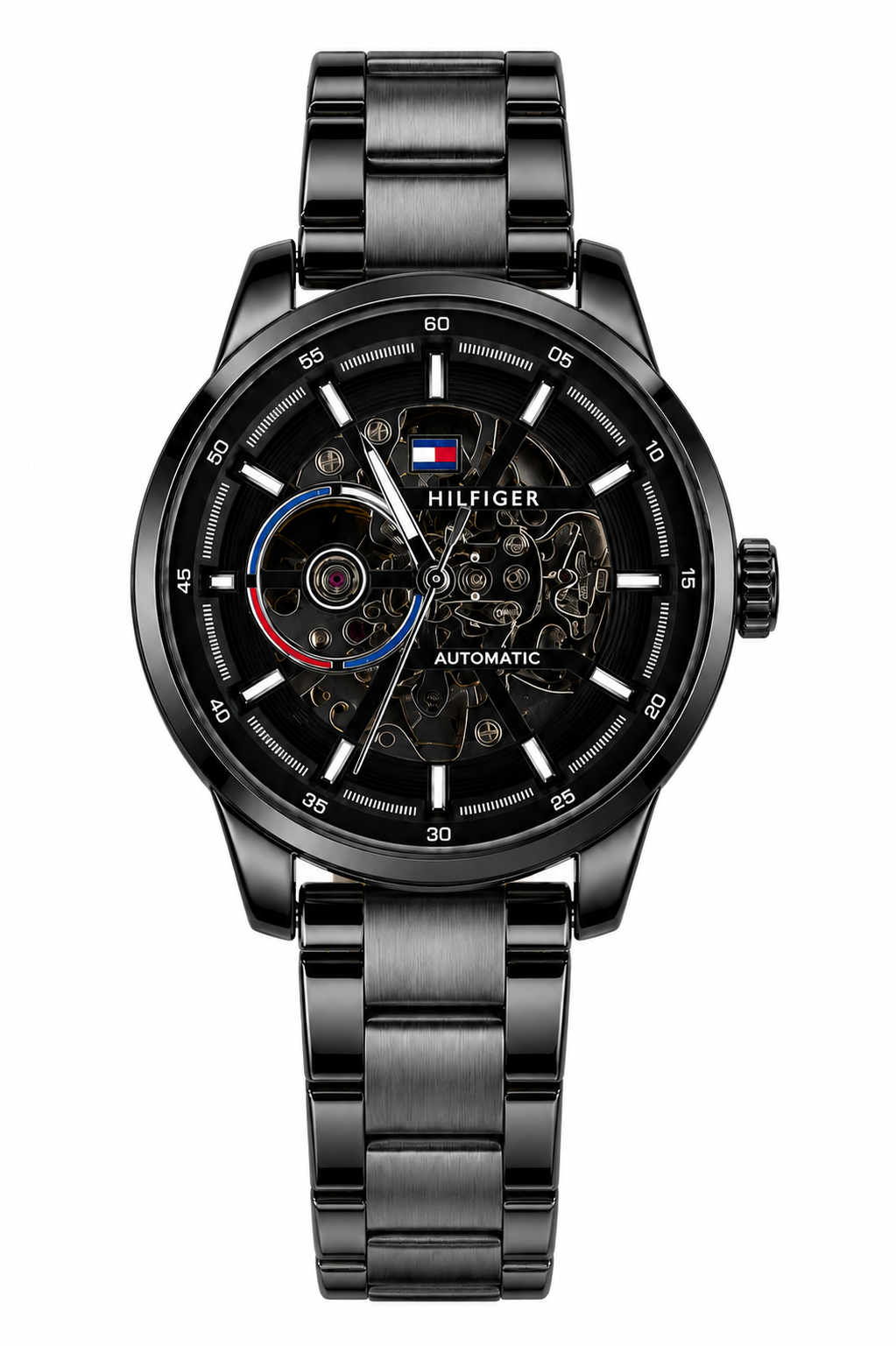 Tommy Hilfiger Automatic Black Chain With Black Dial